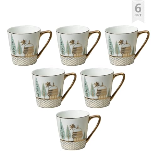 Image of Clay Craft Fine Ceramic Rock Coffee Mug Set of 6-160 Ml Each, Mugs for Coffee, Cups Set, Ideal for Gifting, Perfect for Home & Office, Elegant Ceramic Tea Cup Set (E609)