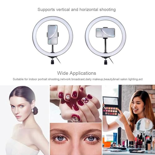 Image of 10-inch Ring Light with Tripod Stand | 3 Color Modes | 10 Brightness Settings | 360 Rotation | Suitable for Mobile Phones & Camera, YouTube, Photoshoot, Videography and More