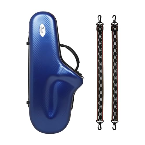 T TOOYFUL バックパックストラップ付きアルトサックスバッグ、耐衝撃性サックスギグバッグ、旅行練習用サックスキャリングケース, 青