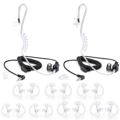 zeadio 3.5mm RECEIVER/LISTEN ONLY Surveillance Headset Earpiece with Acoustic Tube and Earmold Earpiece for Smartphone Two-Way Radios