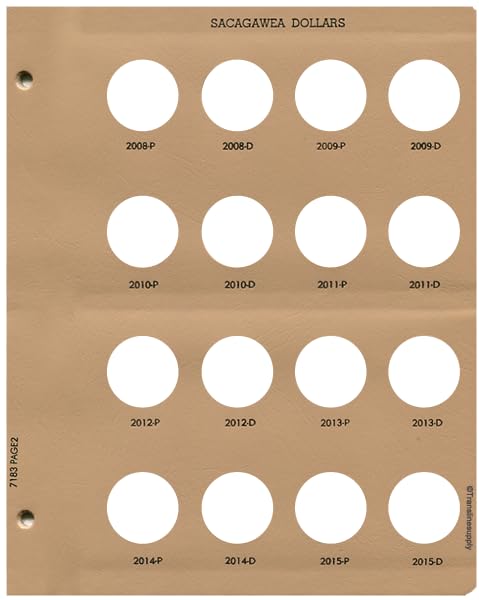 Álbum Sacagawea Dollar 7183 Página 2 Organizar Monedas de 2008 a 2015