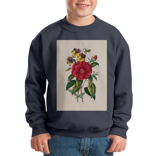 Sweatshirt enfant Camélia un pull poétique aux illustrations de fleurs d'antan - 2