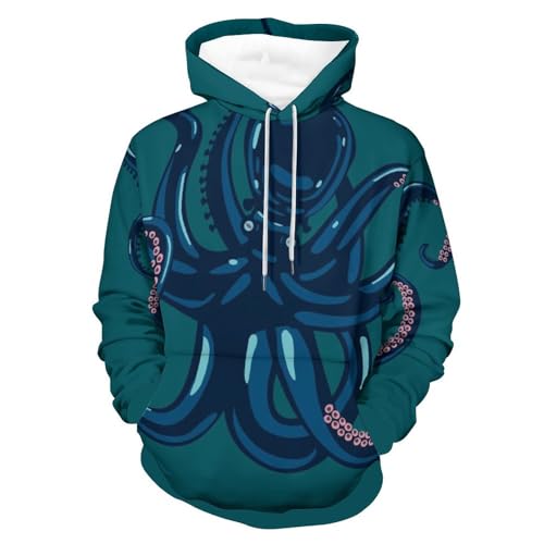 Hoody sweatshirt pull pieuvre bleue aux finitions soignées et coupe premium taille S