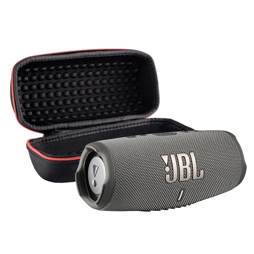 Image of JBL Charge 5 Wireless Bluetooth Speaker (Grey) | Rugged IP67 Waterproof Outdoor Audio with Deep Bass & 20H Playtime | Includes Protective Travel Case for Beach, Hiking, Camping, and More