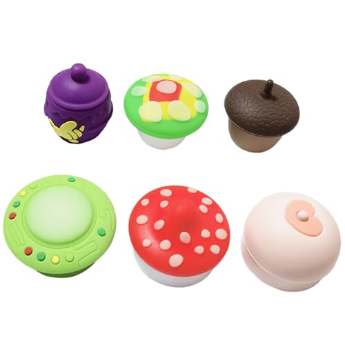 Vegcorn 5ml UFO Silicone Wax Concentrate Containers Mushroom Pinecone Honeypot Non-stick Jars (6)