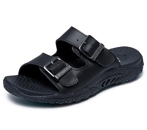 Skechers womens Reggae-jammin' Sandal, Black/Black, 9...