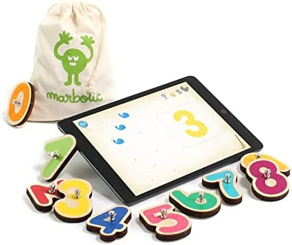 Marbotic - Smart Numbers for iPad & Samsung Tablets - Ages 3-5 - Interactive Wooden Numbers Set - Hands-on Educational Learning Games for Preschoolers (Smart Numbers) (Smart Numbers)