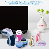 UniPlus Etikettenband Kompatibel mit Dymo Omega Prägeband als Ersatz für Dymo 9mm 3D Prägeetiketten Junior S0717930 für Motex E-101 E-103 Weiß auf Schwarz Gold Champagner Gold Silber Transparent – Ansicht 3
