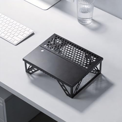 Table pliante de camping ultra légère en aluminium noir 26cm