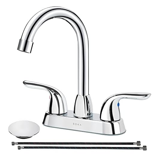 SOKA High Arc Bathroom Faucet with Drain Assembly