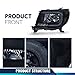 PIT66 LED Tube Headlights Compatible with Toyota Tacoma 2005-2011 Smoke Lens Black Housing Clear Reflector Headlamps