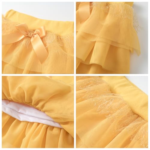 Image of Mud Kingdom Girls Tutu Skirt Set Cute 3D Flower 2 Piece Outfit