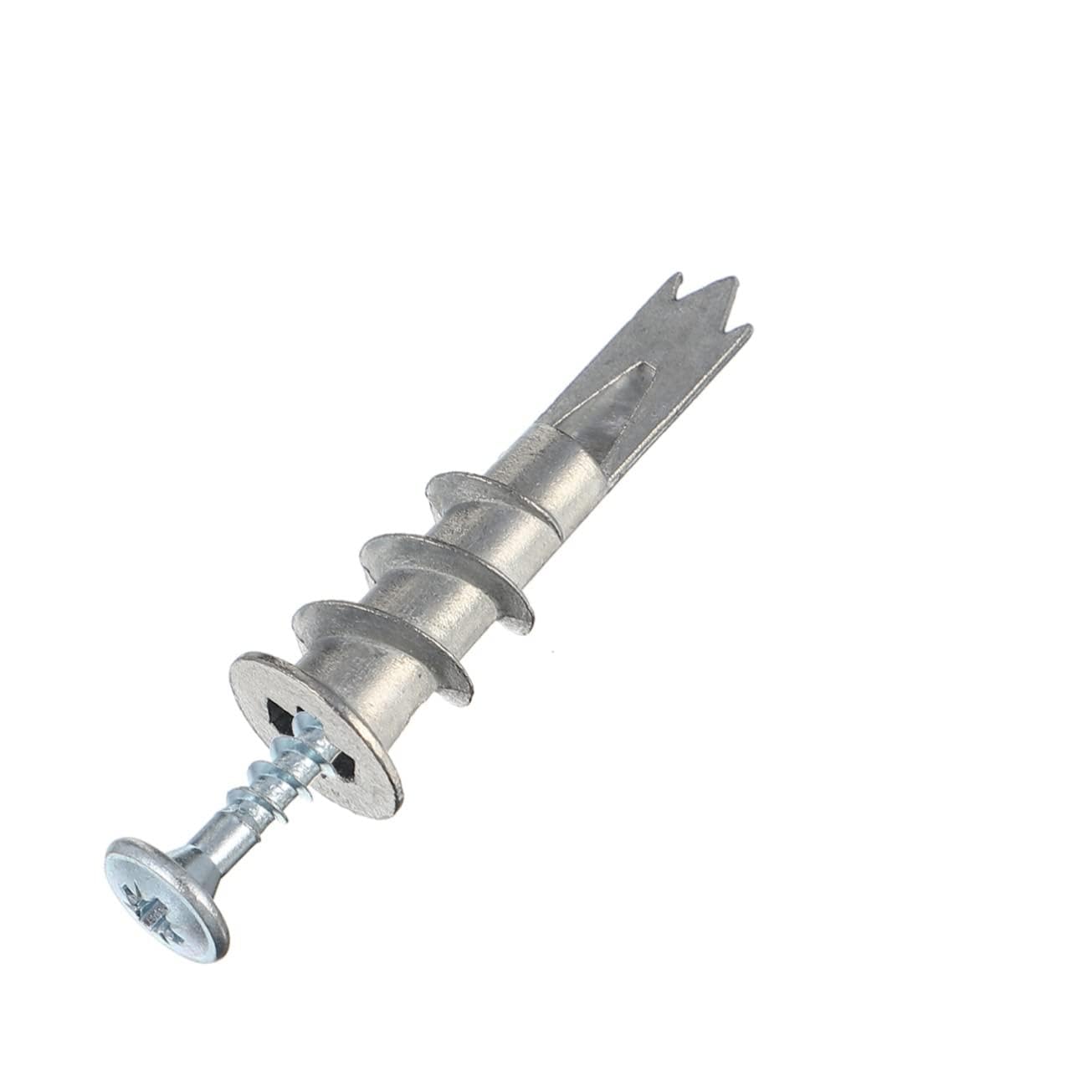 LIFKOME 200pcs Wall Anchors Metal Self-Drill Plasterboard Fixings Screw Kit Easy Install for Shelves Mirrors