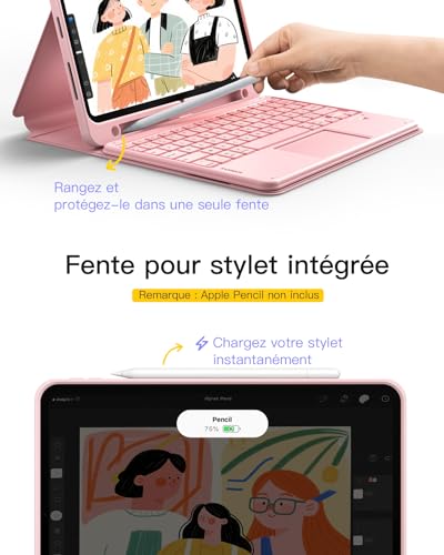 Inateck Coque Clavier iPad A16/10e Gén, Bluetooth 3 Canaux – vue 7