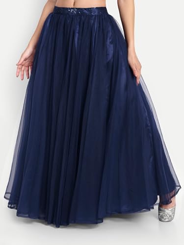 Image of TILISM Women's and Girls Solid Satin Long Skirt