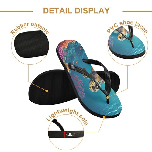 Burbuja Sea Turtles Flip Flops for Women Men, Soft Thong Sandals Rubber Slippers for Pool Beach Essentials3