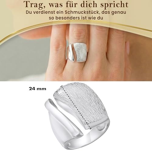 Bague faite à la main Cassini en argent 925 effet écorce - 3