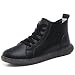 SRUQ Damen Stiefel Leder Loafer Mokassins Schnürstiefeletten aus Plüsch Lässige bequeme Schuhe Outdoor Indoor Sneakers zum Wandern Fahren (Schwarz, numeric_40)
