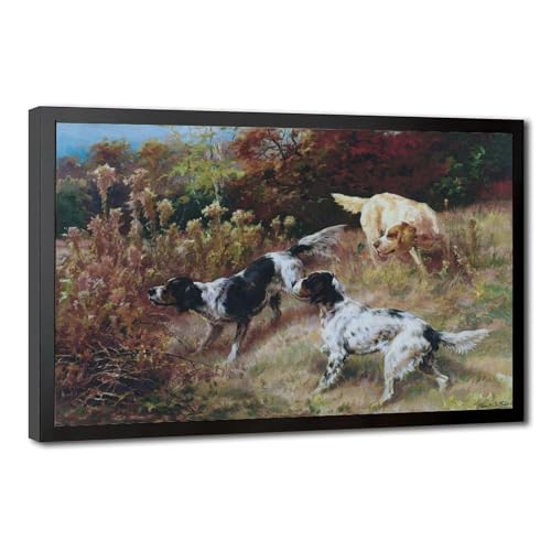 Three Setters on The Hunt toile murale pour habiller facilement un mur vide