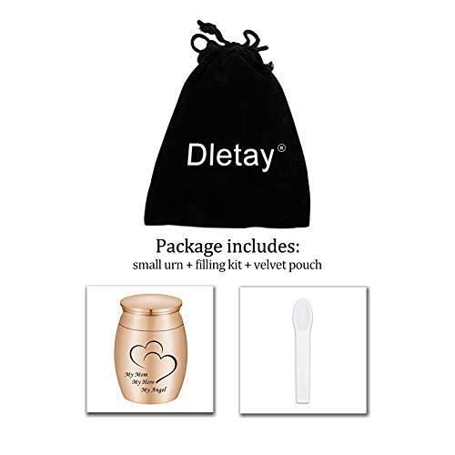 Dletay Small Urn for Human Ashes Mini Cremation Urns Mini Urn for Ashes Stainless Steel Small Keepsake Urn Memorial Ashes Holder (Rose Gold) - Thumbnail 7