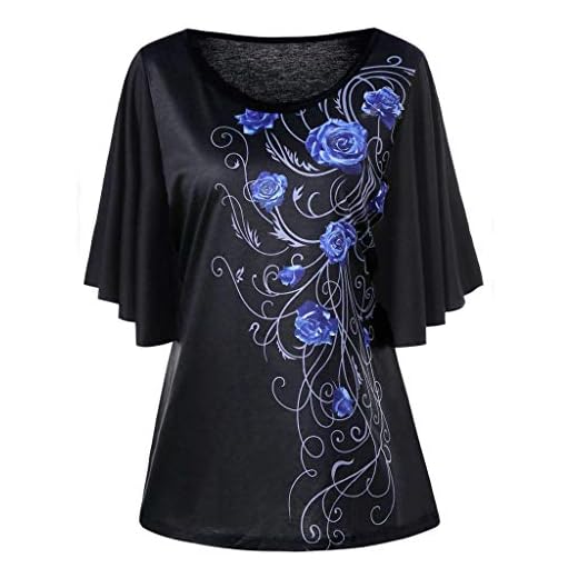 FAMILIZO Camisetas Mujer Verano Camisetas Mujer Tallas Grandes ❤️XL~5XL Blusa Mujer Elegante Camisetas Mujer Manga Corta Floral Camisetas Mujer Fiesta Camisetas Sin Hombros Mujer (5XL, Azul)