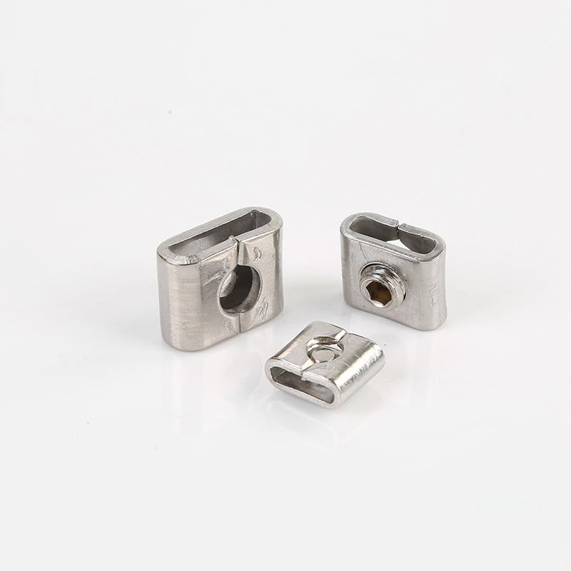 Y H M 50 PCS Banding Screw Buckle 1/4 In Width 304 Stainless Steel Ear-Lokt Buckle For Banding Strapping Packaging