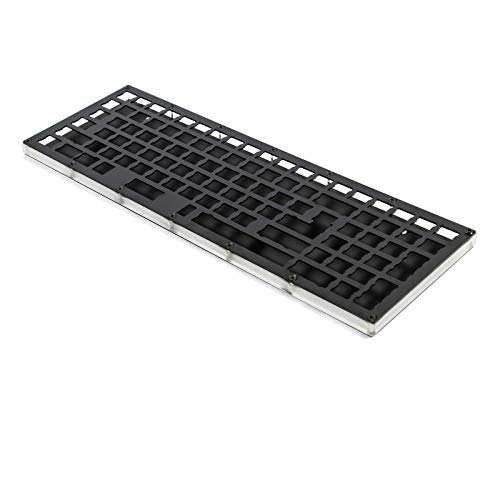 YMDK Fully Programmable CNC Sanwich Case Plate Acrylic Frame PCB Stabilizers Support ANSI ISO DIY Kit for YMD96 (QMK C Gold Pad PCB, Black Top Base)