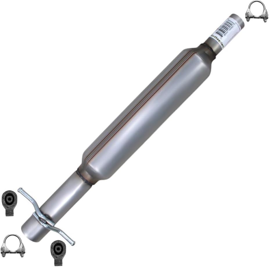 Exhaust Resonator Pipe Compatible for 2008-2012 Chevy Malibu 2.4L | Stainless Steel | Northeastern Exhaust | Free Clamps and Hangers Included | Automotive Replacement Part | Direct-Fit