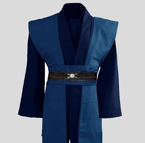 Vista 12 de GOLDSTITCH Men Tunic Robe Knight Fancy Cool Cosplay Costume negro (túnica)