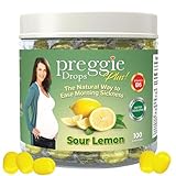 Preggie Pop Drops Plus with Vitamin B6 for Pregnancy Nausea Relief, Morning Sickness Candy with Essential Oils for Pregnant Women – Sour Lemon, 100 Count