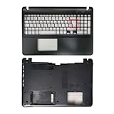 Laptop Palmrest Upper and Bottom Base Cover Case Compatible for Sony Vaio SVF15 SVF151 SVF152 SVF153 SVF1541 SVF1521C5E SVF15218CXW SVF153A2TT Black No TouchPad