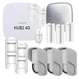 A J A X Kit Allarme HUB2 4G con sensori esterni ed interni sirena esterna telecomando