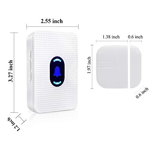 Daytech Door Window Open Sensor Chime Entry Alert Bell for Home Business Retail Store Restaurant 2 Receiver & 5 Magnetic Doorbell Detector 2 Years Battery - Thumbnail 2