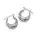 Chuvora 925 Oxidized Sterling Silver Bali-Inspired Open Filigree Hoop Post Earrings