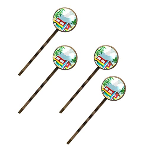 Barrettes à cheveux colorées au motif plage imprimé aux nuances estivales éclatantes