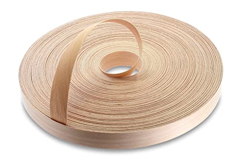 WoodPress 22mm de Haya Real al Vapor Pre-Pegado Cinta para Bordes de Chapa - Rollo de Comercio de 50m - Hierro-en para una Aplicación de Bricolaje