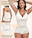 Imagen de Niwicee Body Moldeador Mujer Fajas Reductoras Shapewear Cruz de Malla Control de Abdomen Bodysuit Body Shaper Reductor Invisible Posparto con Almohadillas Extraíbles Bodysuit