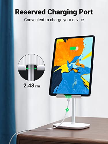 Ugreen Tablet Stand Holder Adjustable Desktop Holder Dock Riser Compatible For Ipad 10.2 Inch Ipad Air 10.5 Ipad Mini 4 3 2 E-Book Reader Max 12.9 Inch White #TOP3