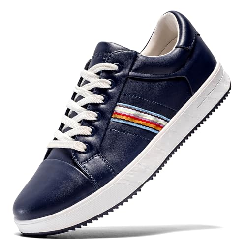 Image of UOFEIY Men's Golf Shoes Professional Spikeless Leather Sneakers Non Slip Low Top Lightweight Breathable Waterproof Golf Club Training