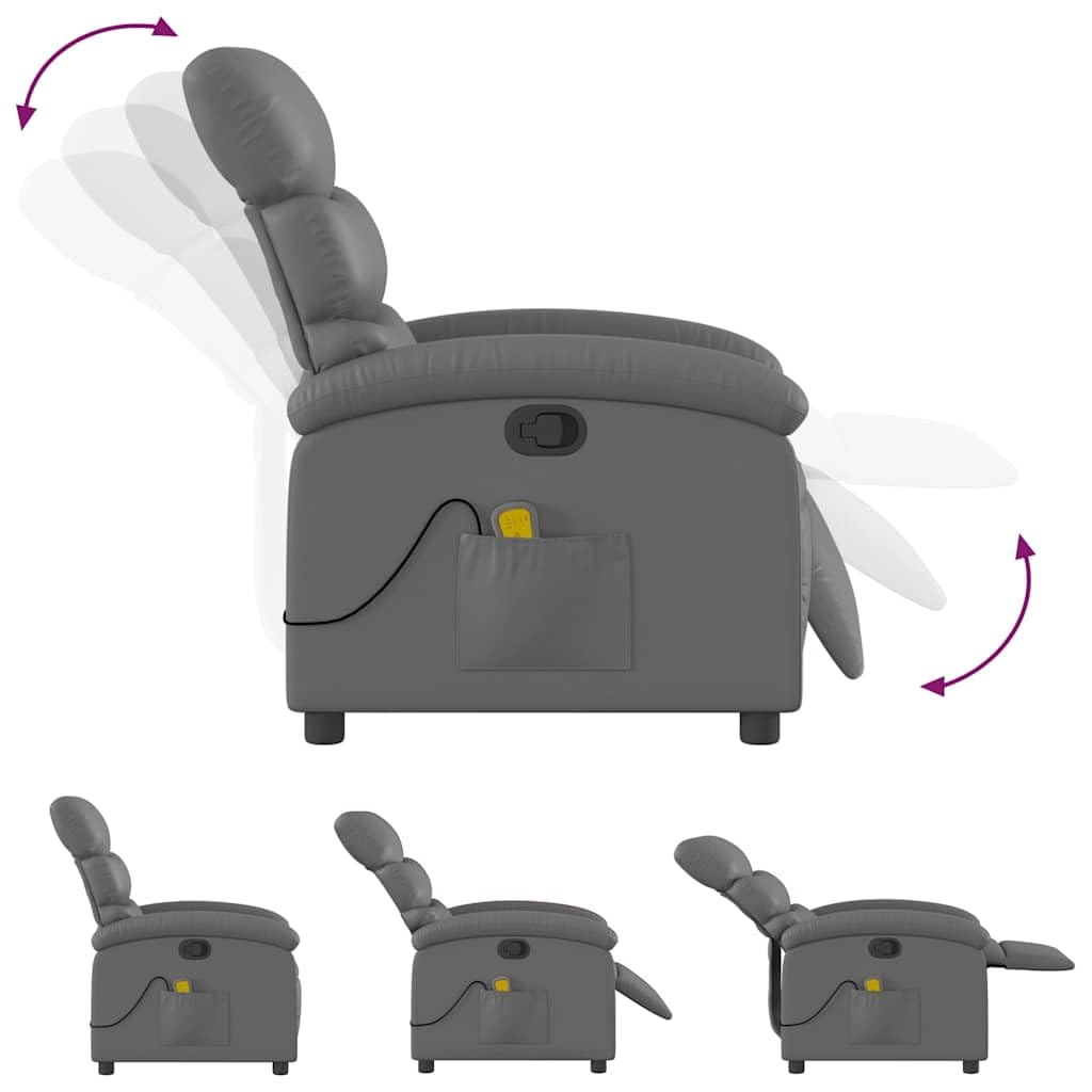 Fauteuil de massage avec fonction de couchage manuelle et massage vibrant Relaxation | Dossier réglable jusqu'à 135 ° | 6 points de massage