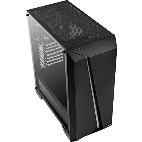 Aerocool CYLONPROBG, Case per PC ATX RGB, vetro temperato, ventola da 12cm, Nero - Case PC - Immagine 1