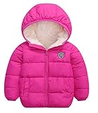 Happy Cherry Toddler Girl Winter Coats Packable Down Jacket Baby Padded Jacket Rose Pink, 4-5 Years