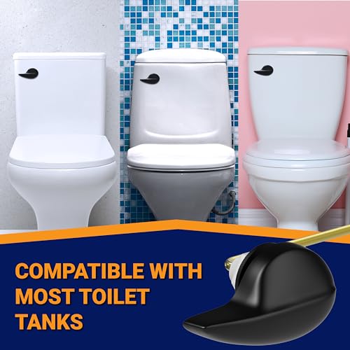 Image of Front Mount Toilet Handle Replacement, Compatible with American Standard, Kohler, TOTO, Gerber and Most Front Mount Toilet Tanks - Matte Black