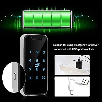 Electronic Cabinet Lock, Zinc Alloy Smart Digital IC Password Keyless Lock Touch Keypad Electronic Wardrobe File Door Drawers Lock