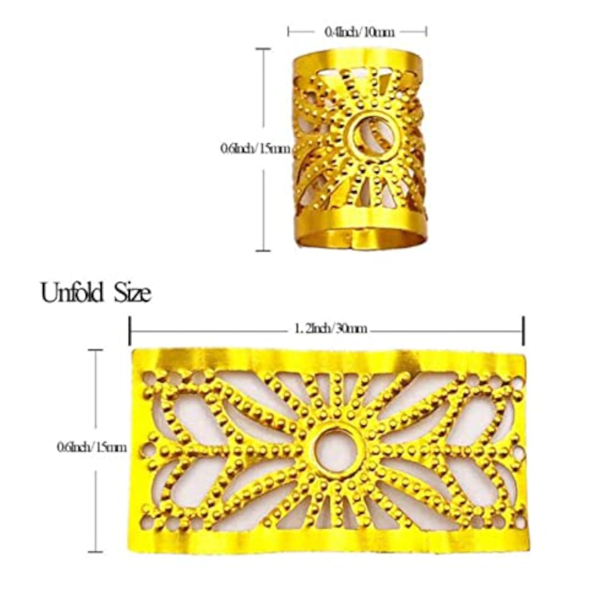 3x170Pcs Dreadlock Hair Beads Cuff Hair Styling