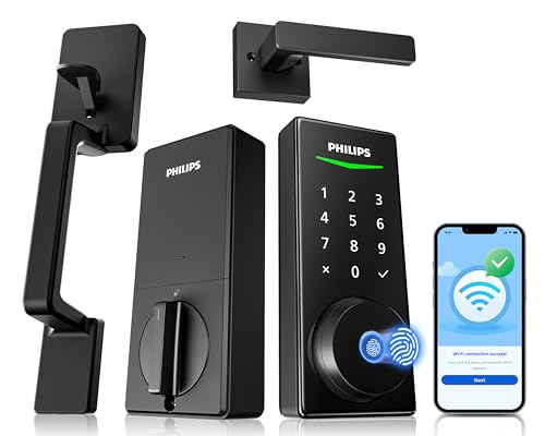 Philips WiFi Smart Lock with Handle Set, APP Remote Control, Voice Control