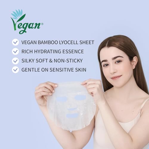 Image of #OOTD Triple Hyaluron Hydrating Mask for Dry and Sensitive Skin, Firming & Moisturizing Korean Vegan Facial Mask with Caffeine & Vitamin C (10-Count)