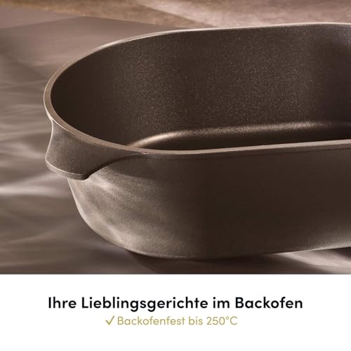 Foto von Hoffmann Aluguss Bräter Groß 2in1 Induktion Multi 41 x 28 cm I Made in Germany I Schmortopf Induktionsgeeignet mit Deckel I Induktionsdeckel als Pfanne Gänsebräter I Gussbräter Schmorpfanne Kasserolle
