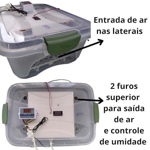 Ovoscopio Mais Chocadeira Compacta Com Controle De Temperatura automático capacidade para 48 Ovos de
