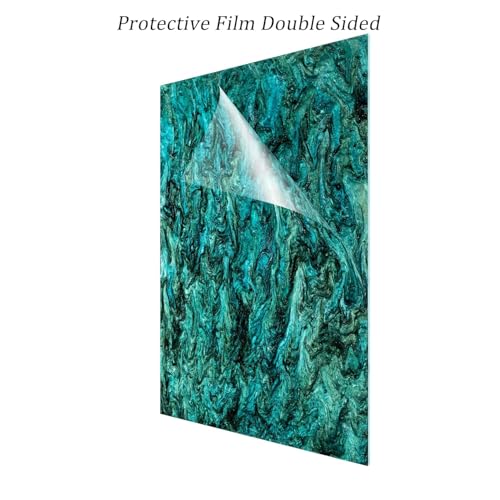 Image of TOEPODO Pearlescent Marble Acrylic Sheets 1 /8 inch Glitter Cast Opaque Plexiglass Sparkly Swirl Acrylic Panels for Laser Cutting Engraving DIY Crafts /Home Deco (3, Black Green, 8x12 Inch)